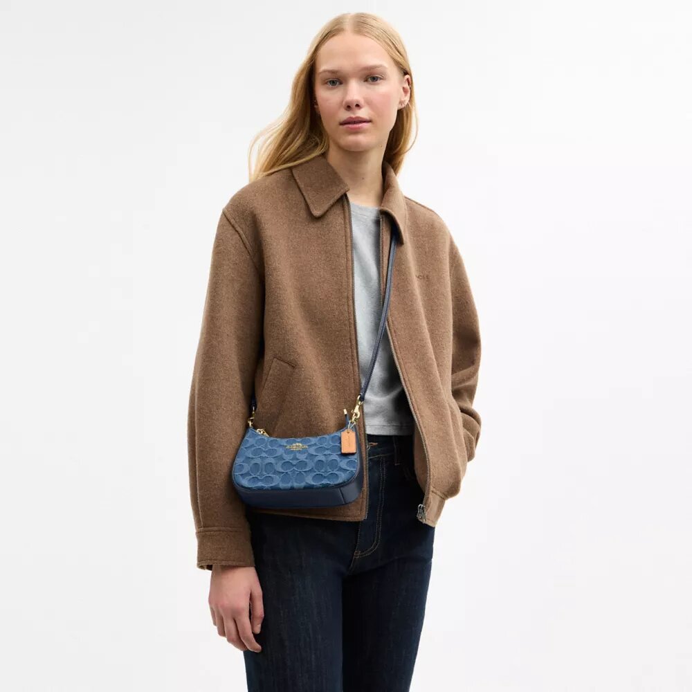 Teri Mini-veske med kryssrem i signaturdenim