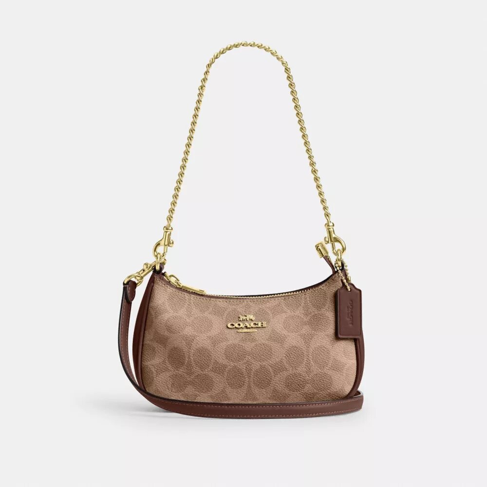 Teri Mini-veske med kryssrem i Signature Canvas