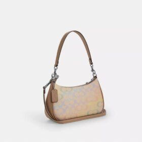 Teri skulderveske i Rainbow Signature Canvas