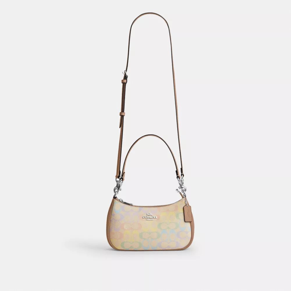 Teri skulderveske i Rainbow Signature Canvas