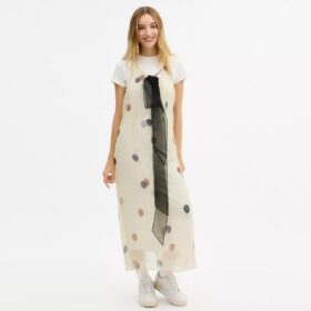 Trykt ballongkjole i organza