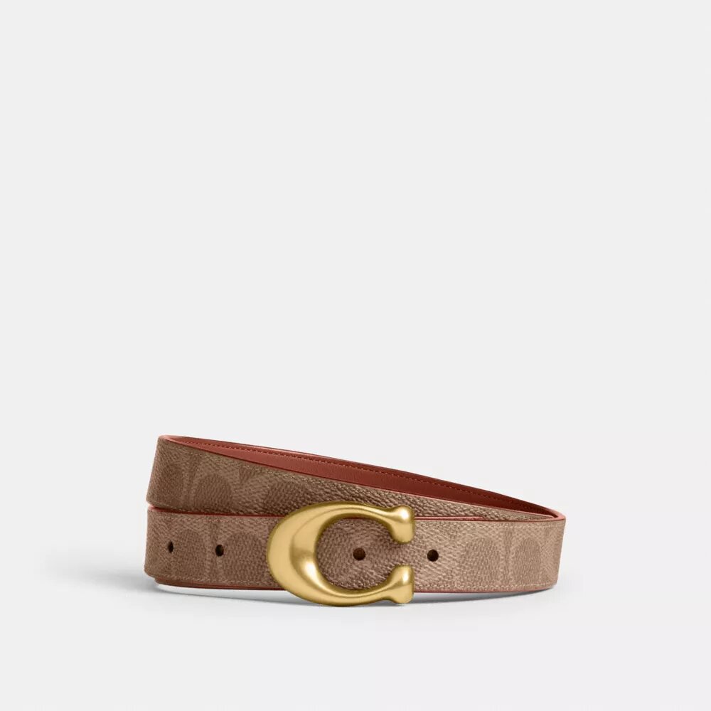 Vendbart belte med skulpturert C-spenne, 25 mm