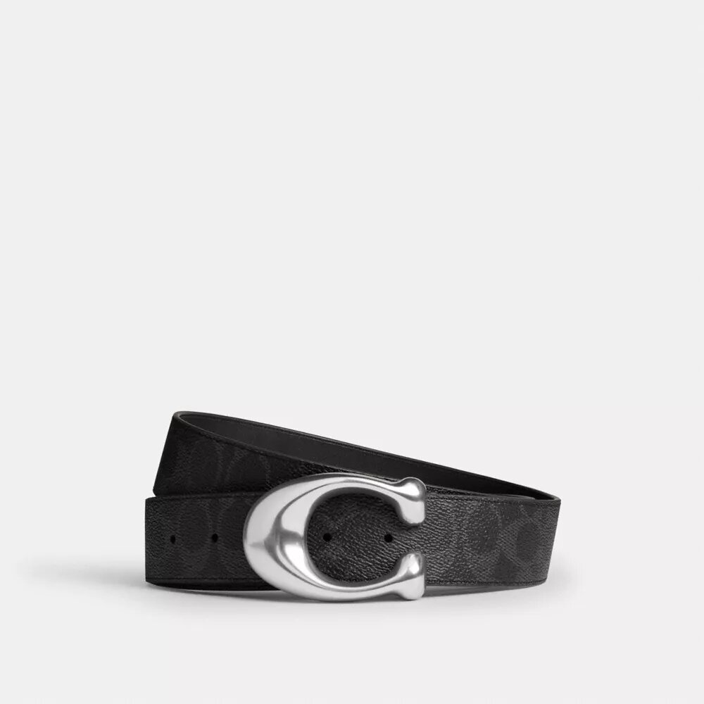 Vendbart belte med skulpturert C-spenne, 38 mm