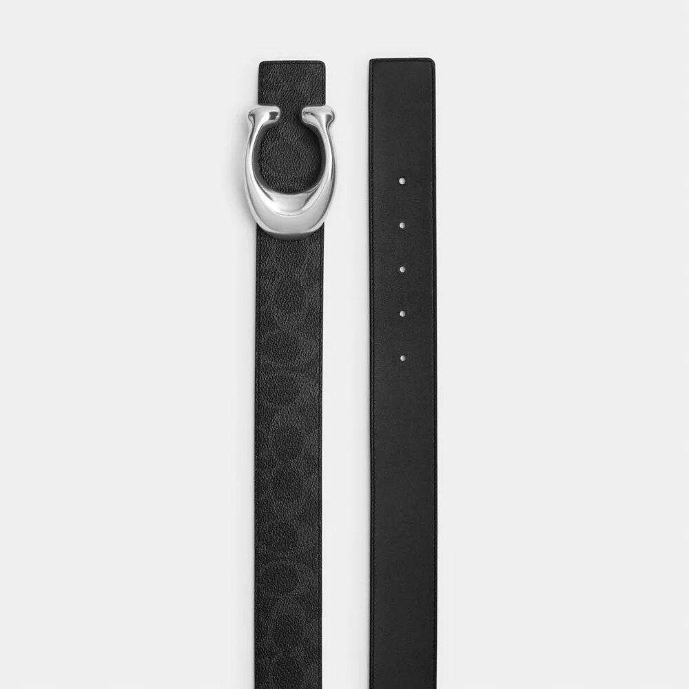 Vendbart belte med skulpturert C-spenne, 38 mm