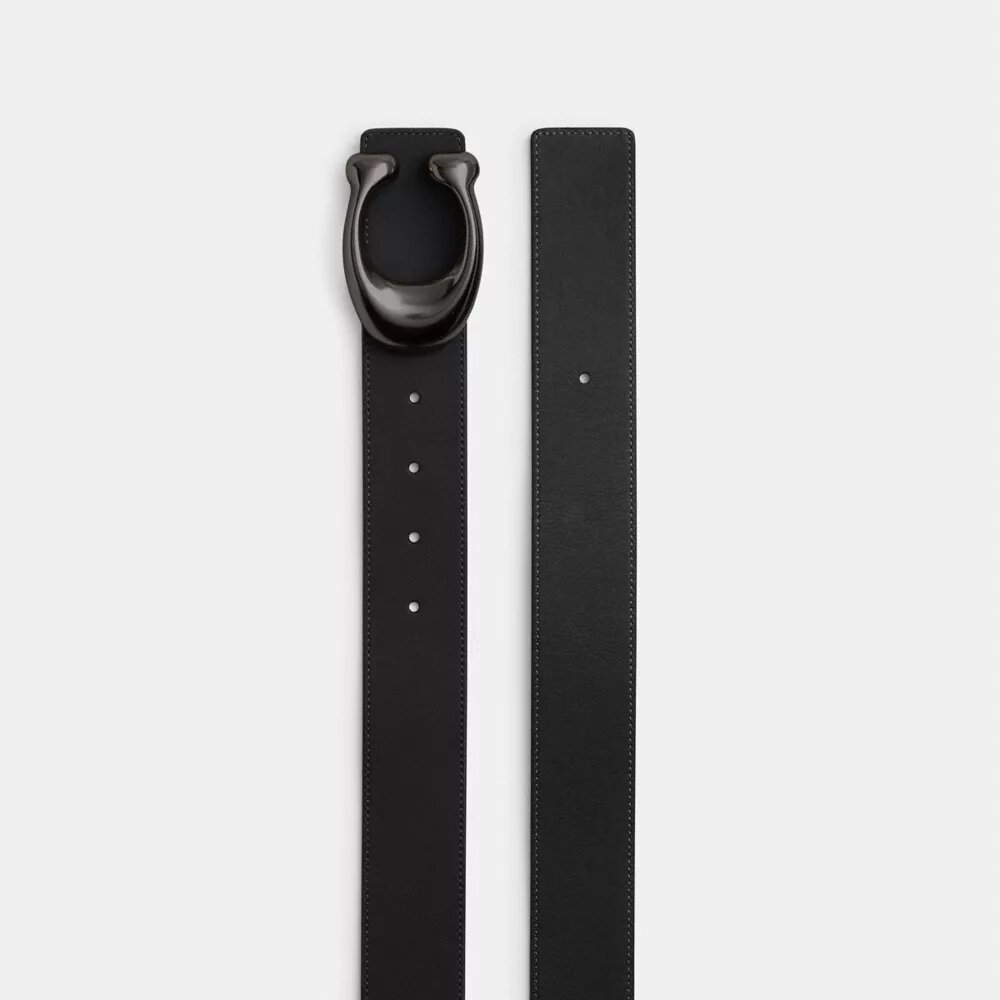 Vendbart belte med skulpturert C-spenne, 38 mm