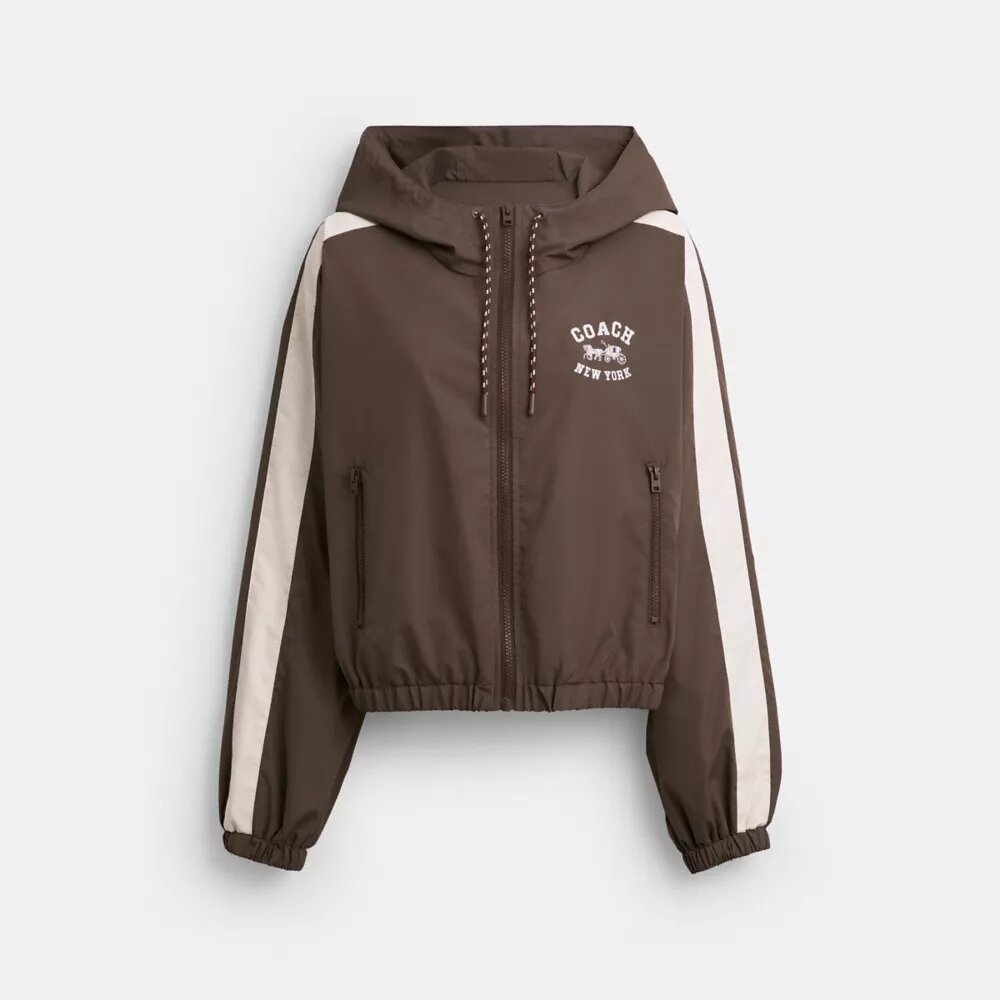 Vindjakke med fargeblokker i resirkulert Polyester